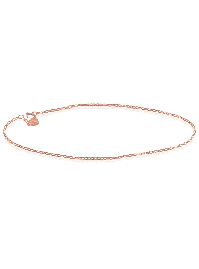 Padlock Oval Belcher Necklace Chain in 9ct Rose Gold