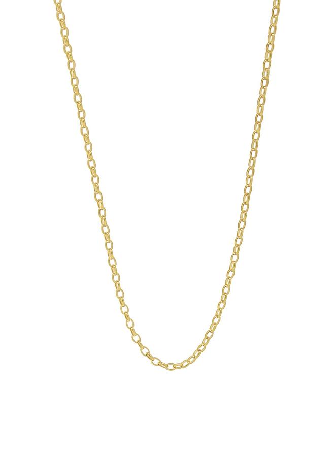 Padlock Oval Belcher Necklace Chain in 9ct Yellow Gold