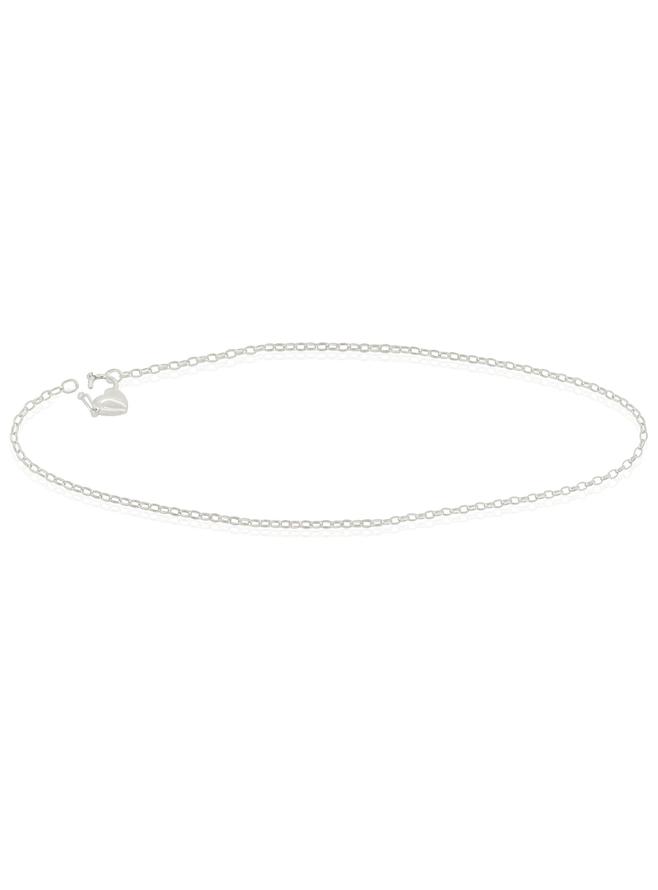 Padlock Oval Belcher Necklace Chain in Sterling Silver