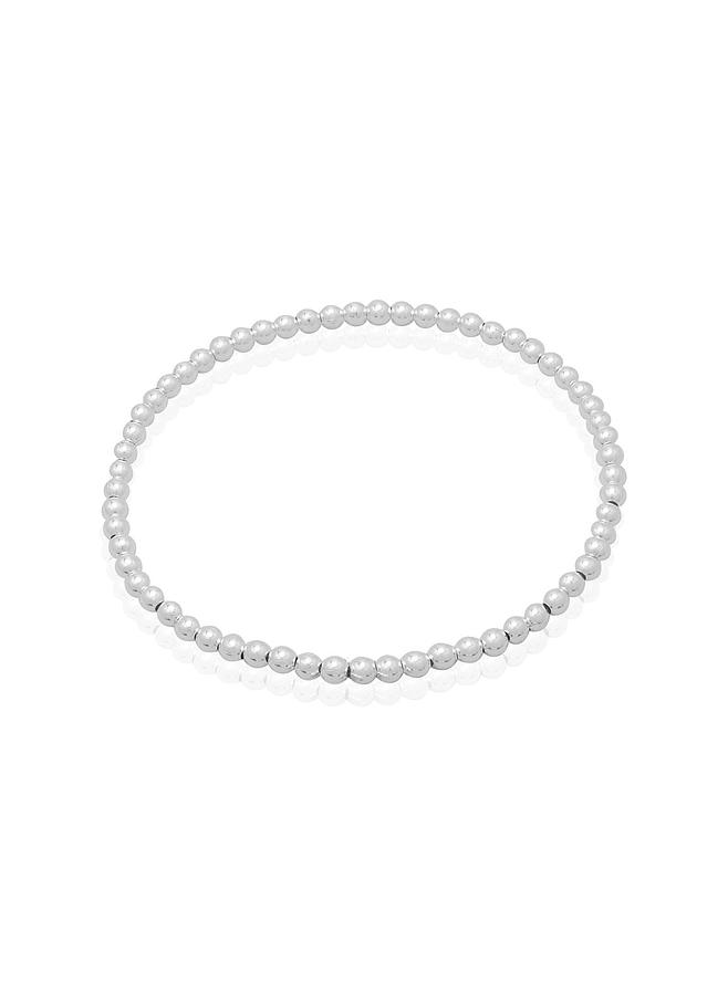 925 Silver Ball Jewellery Gift Minimalist Modern Stackable Jewelry Sterling Silver Cross Charm Beaded Bracelet