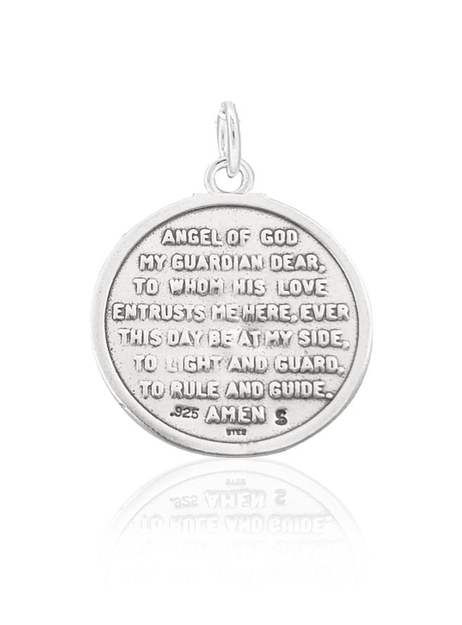 Cherub Guardian Angel Prayer Charm Sterling Silver
