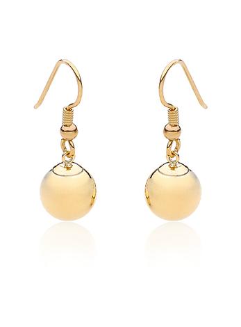 Ball Bead Hook Earrings in Rolled Gold