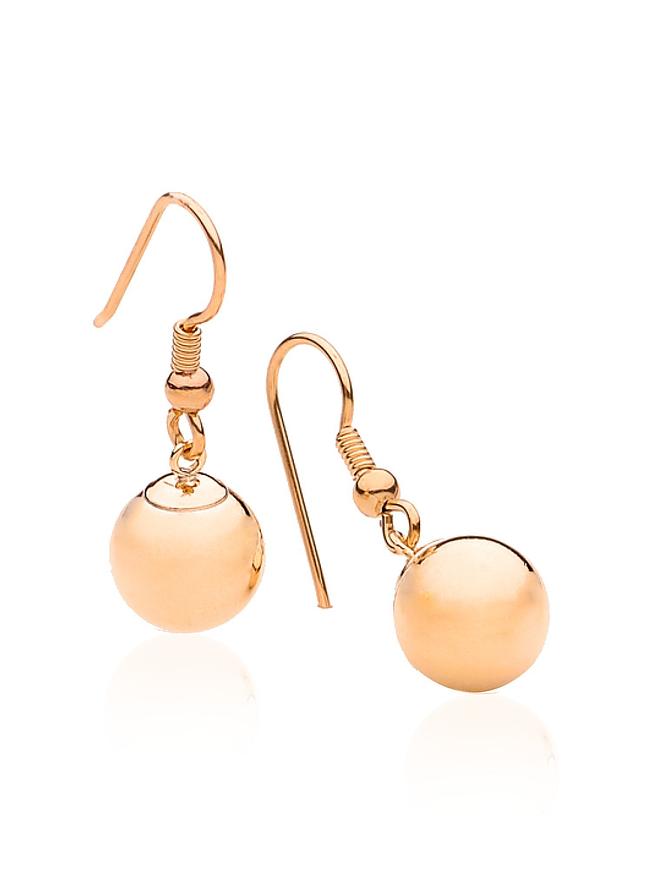Ball Bead Hook Earrings in Rolled Rose Gold