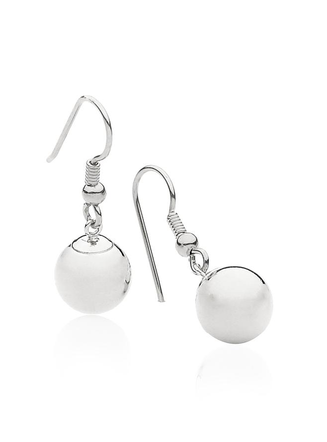 Ball Bead Hook Earrings in Sterling Silver 925