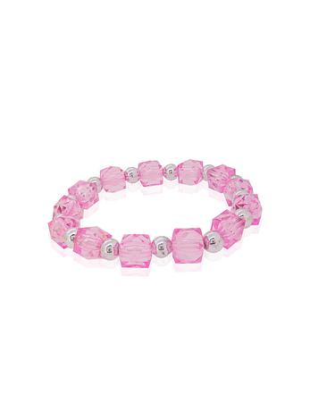 Rose Pink Acrylic Stretch Bracelet