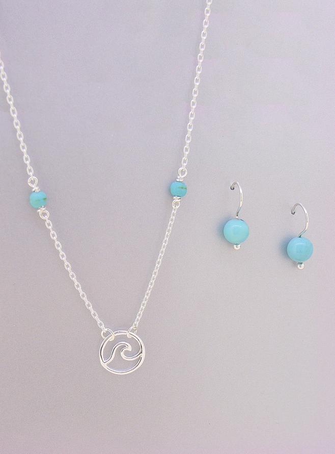 Ocean Wave Turquoise Necklace Love Britty