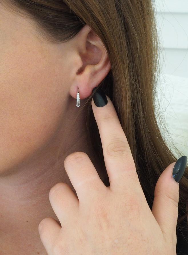 Gigi Cz Huggie Hoop Earrings in Silver