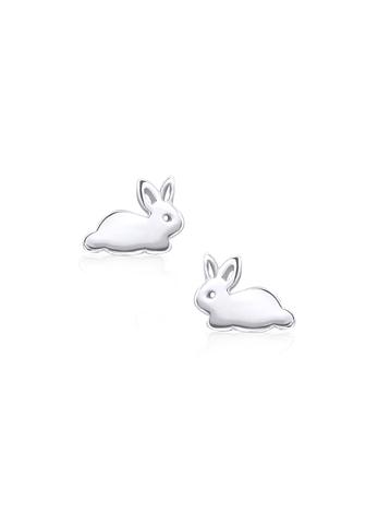 Baby Bunny Rabbit Stud Earrings in Sterling Silver