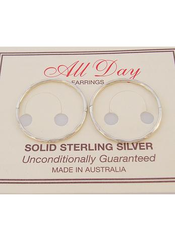 Sterling Silver 20mm Hinged Sleeper Hoop Earrings