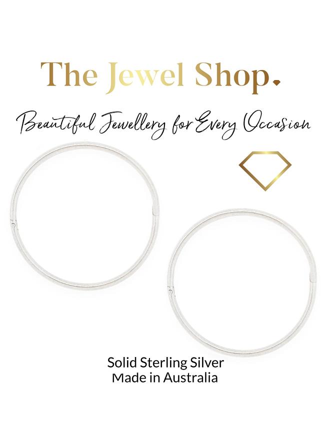 Sterling Silver 20mm Hinged Sleeper Hoop Earrings