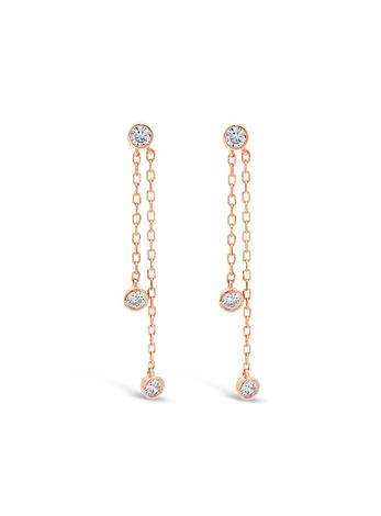Dakota Cz Dangle Drop Earrings in Rose Gold
