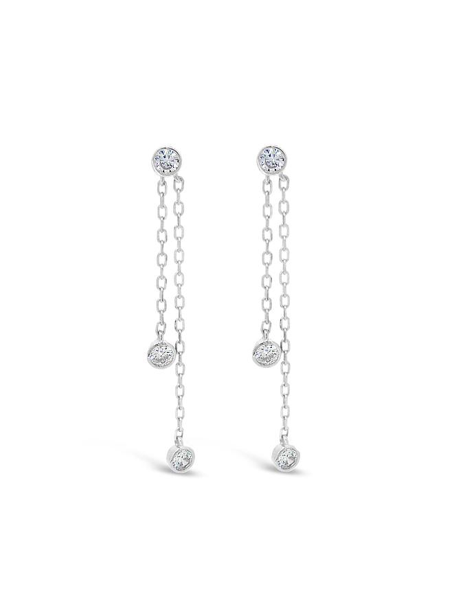 Dakota Cz Dangle Drop Earrings in Sterling Silver