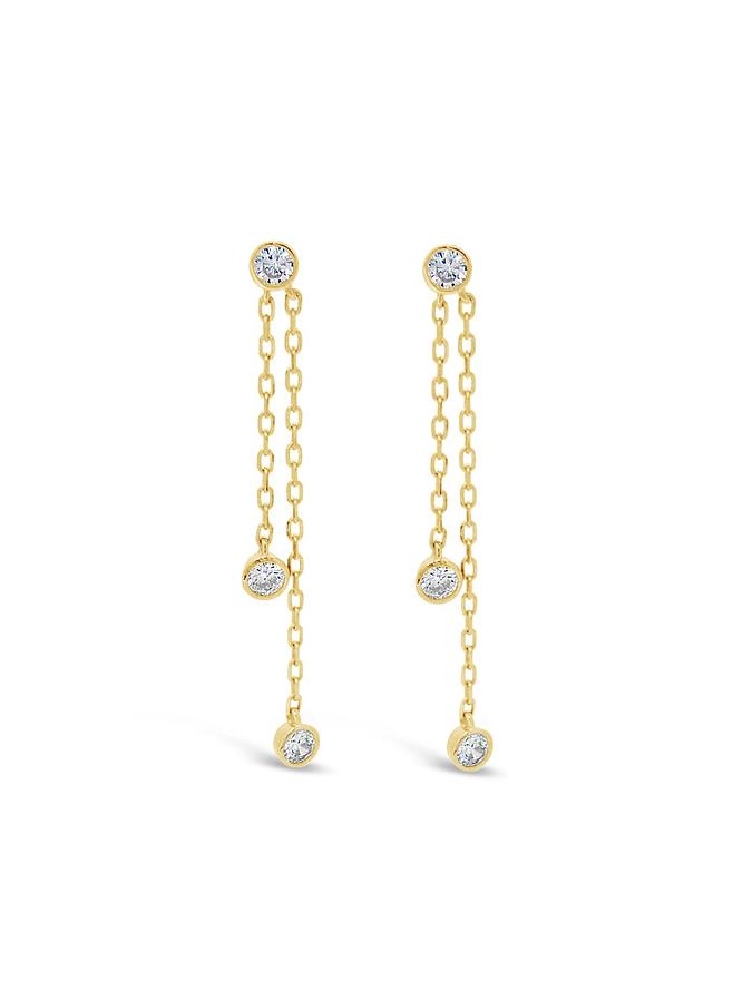 Dakota Cz Dangle Drop Earrings in Gold