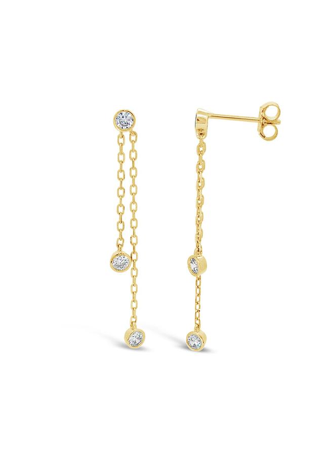 Dakota Cz Dangle Drop Earrings in Gold
