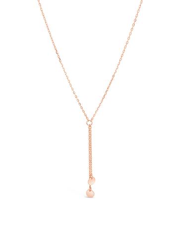 Dakota Mini Disc Coin Drop Necklace in Rose Gold