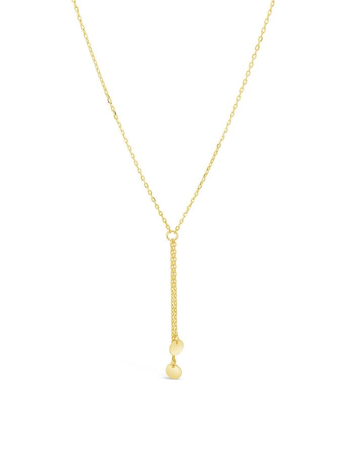 Dakota Mini Disc Coin Drop Necklace in Gold