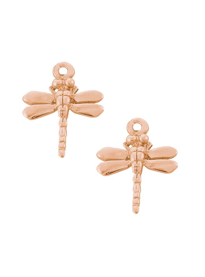 Dragonfly Charms for Sleeper Earrings in 9ct Rose Gold