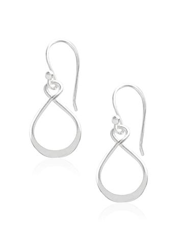 Infinity Ball Hook Earrings in Sterling Silver