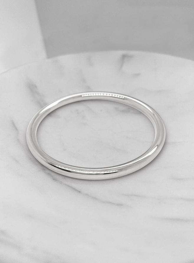 Traditional 4mm Baby - Adult Golf Bangle in Sterling Silver