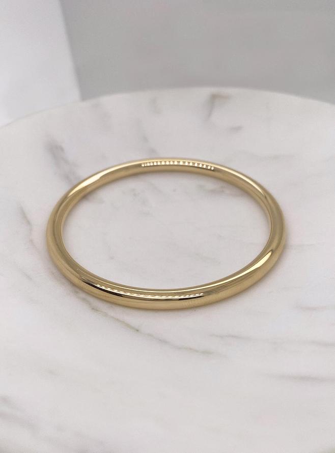 Traditional 4mm Golf Baby Bangle in Gold Plated