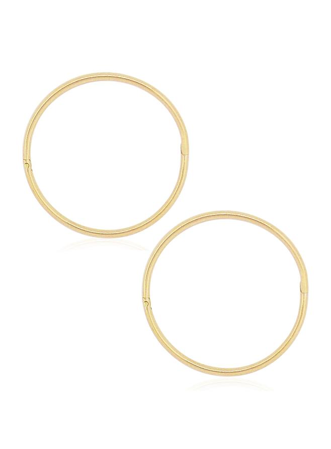 Jumbo Plain Hinged Sleeper Hoop Earrings in 9ct Gold