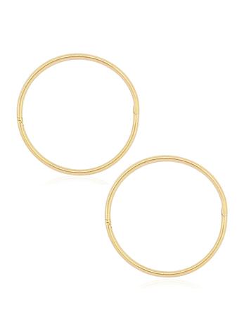 Jumbo Plain Hinged Sleeper Hoop Earrings in 9ct Gold
