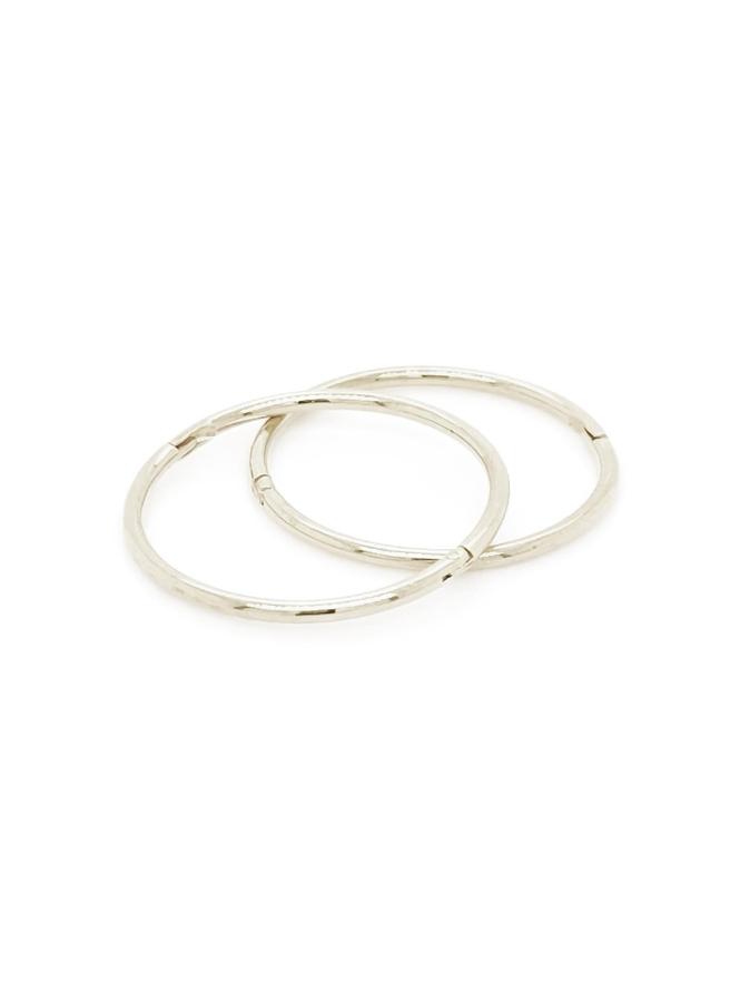 Jumbo Plain Hinged Sleeper Hoop Earrings in 9ct White Gold