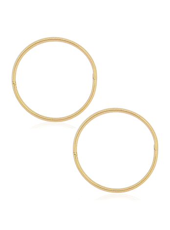 Jumbo Plain Sleeper Hoop Earrings in 22ct Gold