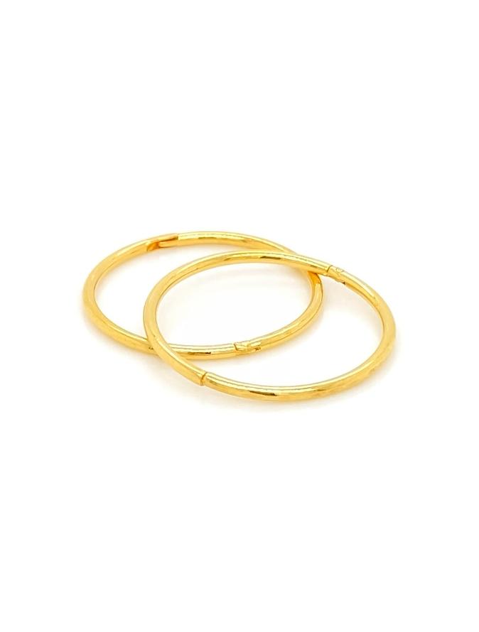 Jumbo Plain Sleeper Hoop Earrings in 22ct Gold