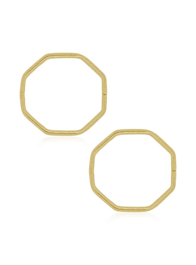 Octagonal Hinged Sleeper Hoop Earrings in 9ct Gold