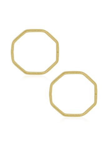 Octagonal Hinged Sleeper Hoop Earrings in 9ct Gold
