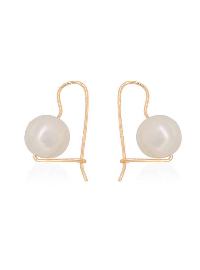 Euroball 12mm Shell Pearl Earrings in 9ct Rose Gold