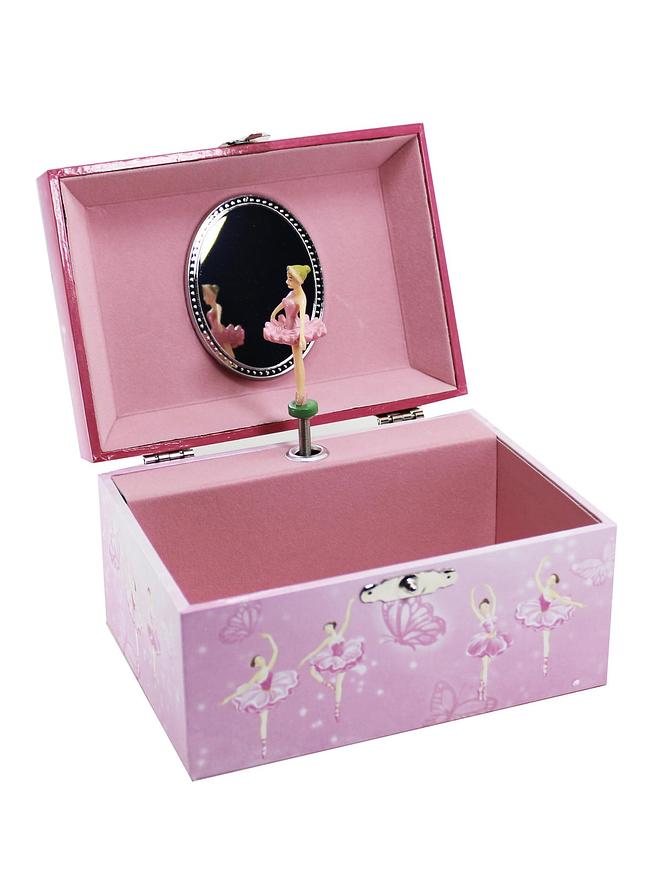 Ballerina Butterfly Ballet Dancers Pink Musical Jewellery Box