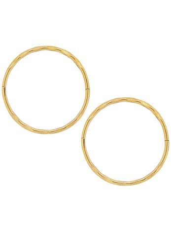 Hinged Facet Jumbo Sleeper Hoop Earrings in 9ct Gold