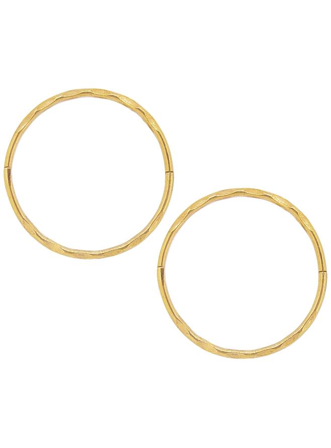 Facet Jumbo Sleeper Hoop Earrings in 22ct Gold