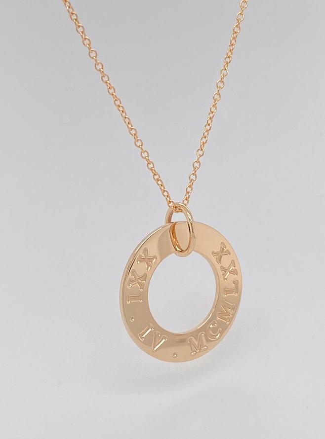 Personalised Roman Numeral Birthday Necklace in 9ct Rose Gold