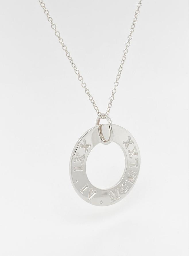 Personalised Roman Numeral Birthday Necklace in Sterling Silver