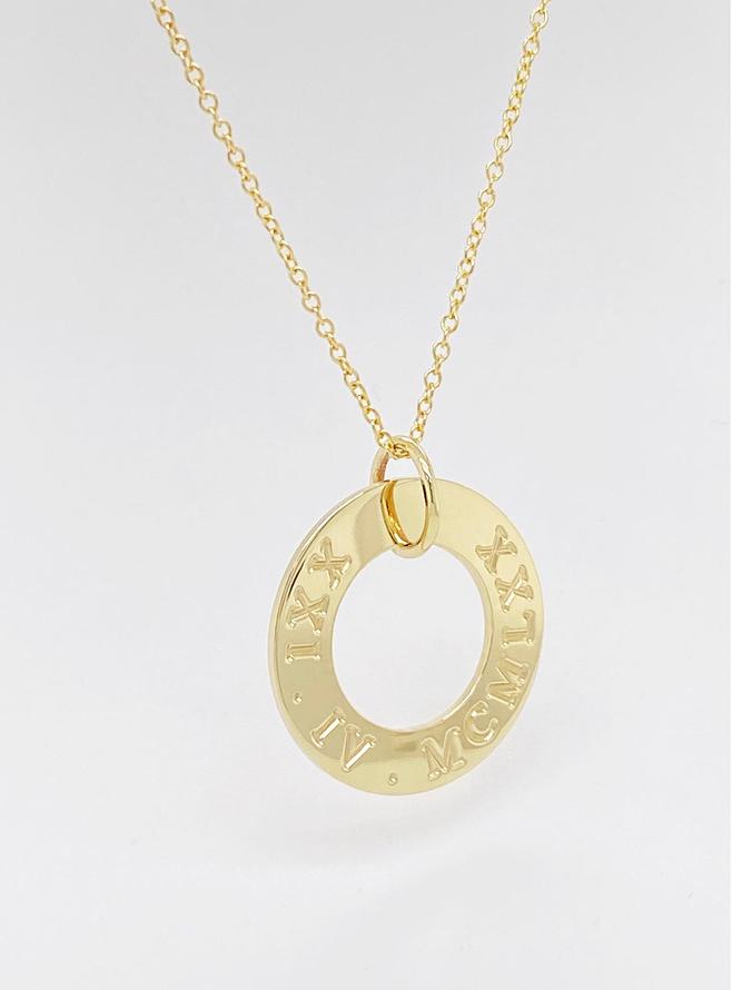 Personalised Roman Numeral Birthday Necklace in 9ct Gold