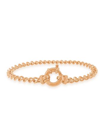 Reagan Curb Bracelet With Large Bolt Ring in Rose