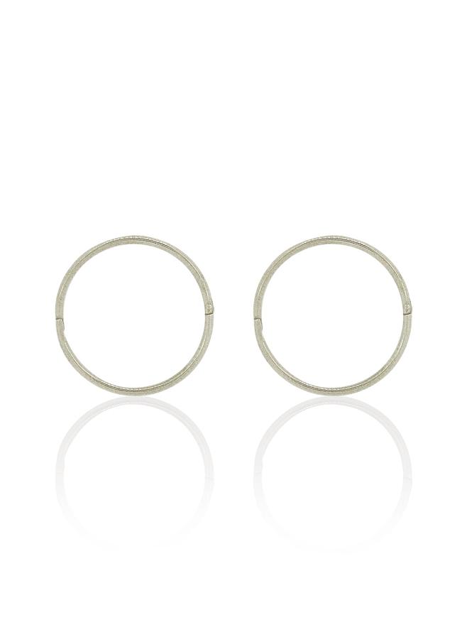 X-Large Plain Hinged Sleeper Hoop Earrings in 9ct White Gold