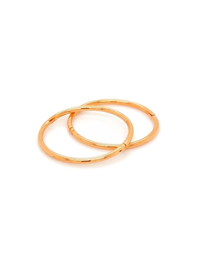 X-Large Plain Hinged Sleeper Hoop Earrings in 9ct Rose Gold