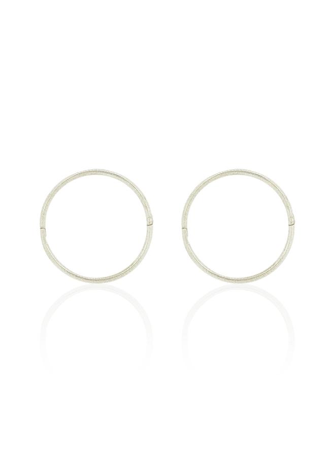 X-Large Plain Hinged Sleeper Hoop Earrings in Sterling Silver