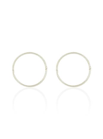 X-Large Plain Hinged Sleeper Hoop Earrings in Sterling Silver