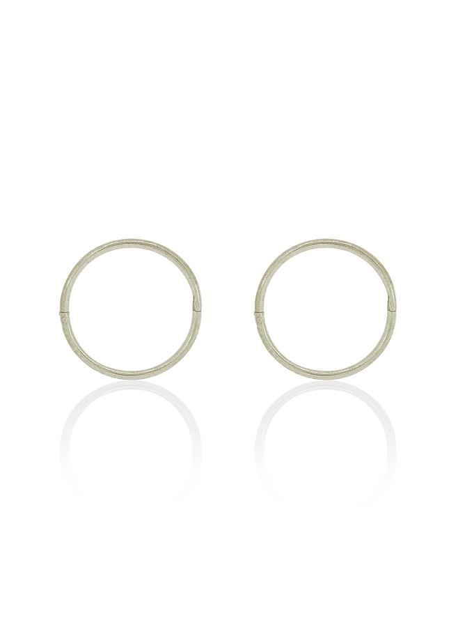 Large Plain Hinged Sleeper Hoop Earrings in 9ct White Gold