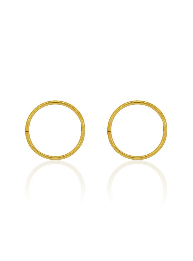 Large Plain Hinged Sleeper Hoop Earrings in 22ct Gold