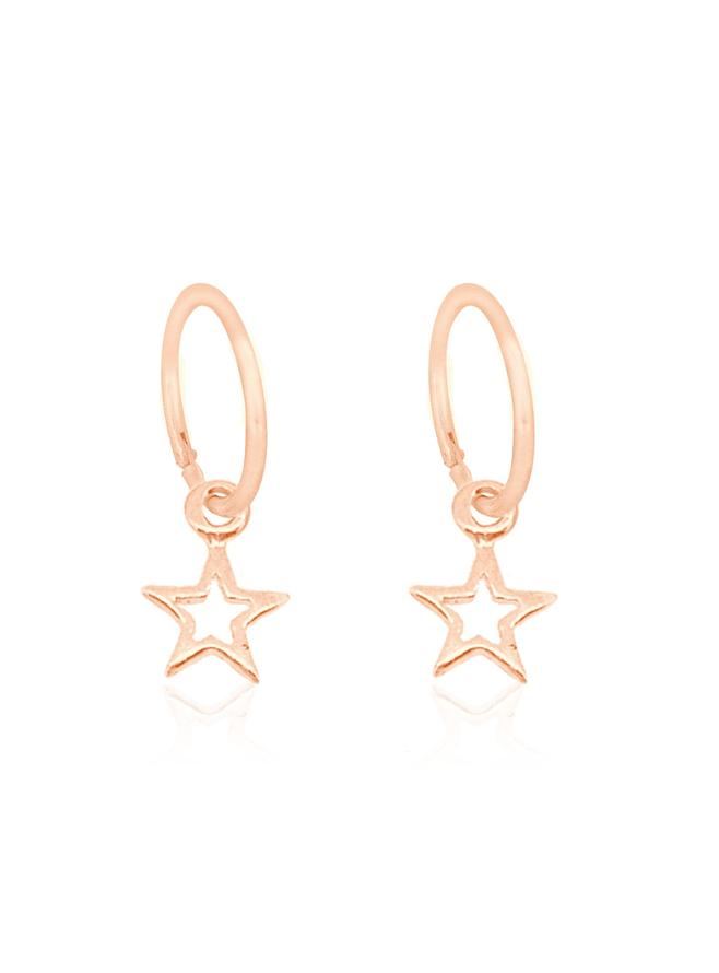 Charms on Sleeper Earrings in 9ct Rose Gold