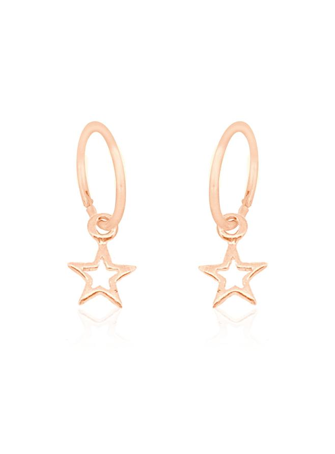 Charms on Sleeper Earrings in 9ct Rose Gold