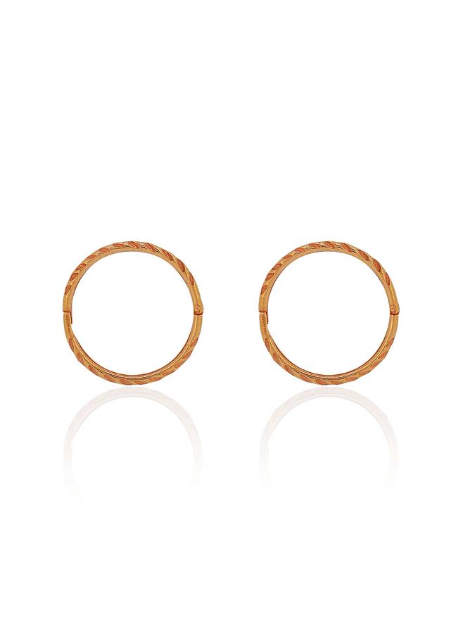 Large Twist Hinged Sleeper Hoop Earrings in 9ct Rose Gold