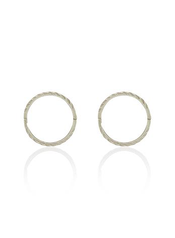 Large Twist Hinged Sleeper Hoop Earrings in 9ct White Gold