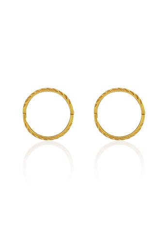 Large Twist Hinged Sleeper Hoop Earrings in 9ct Gold